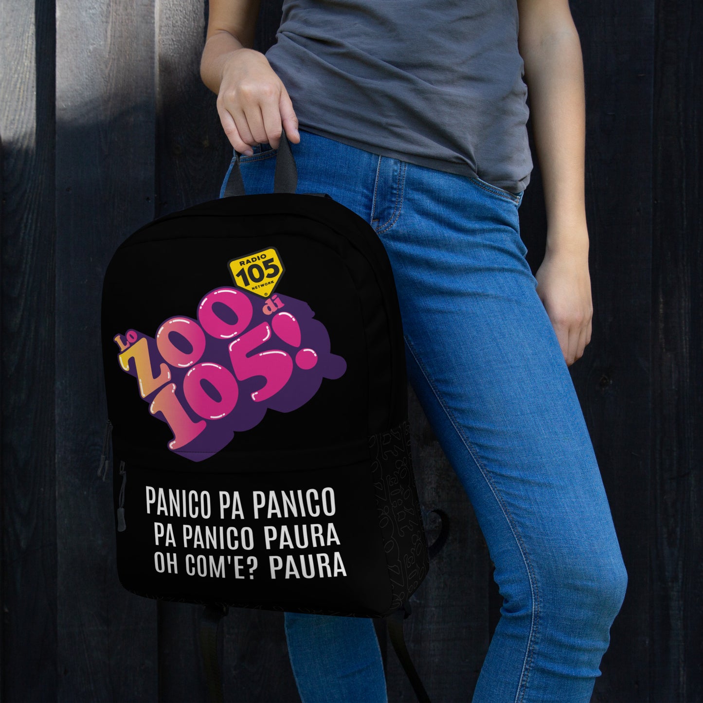 Zaino Zoo Ufficiale-Panico Paura Nero
