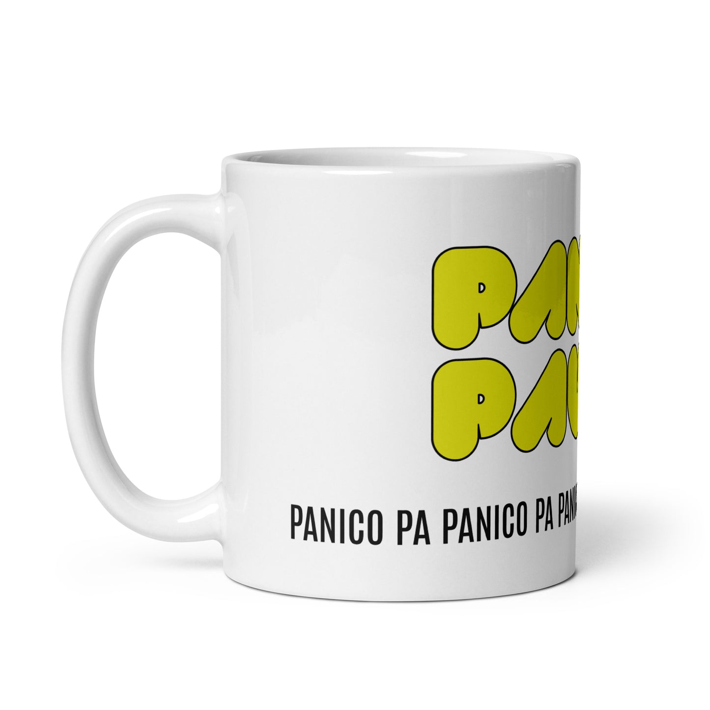 PANICO PAURA Tazza bianca lucida